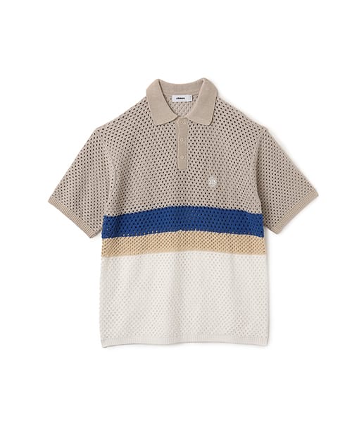 atmos Crochet Polo Sweater BEIGE