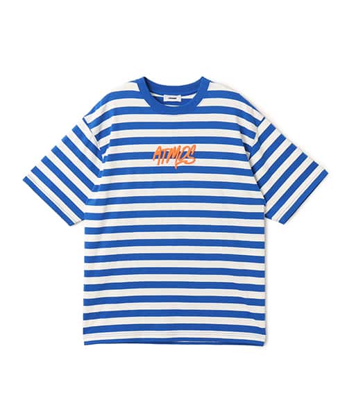 atmos Foam Logo Border T-shirt BLUE