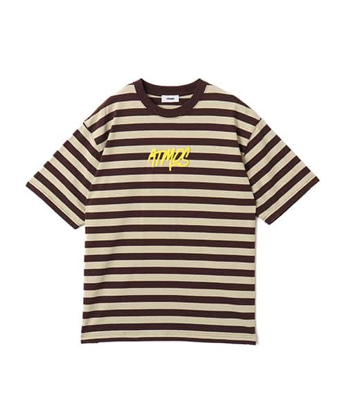 atmos Foam Logo Border T-shirt BROWN