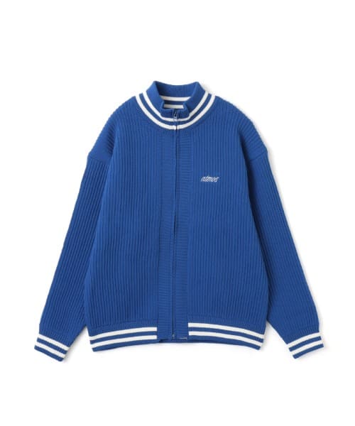 atmos Polyester Single-Ridge Tuck Zip-Up Sweater BLUE - ブルー
