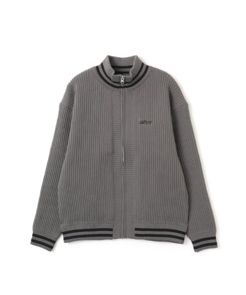 atmos Polyester Single-Ridge Tuck Zip-Up Sweater GRAY - グレー