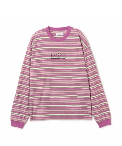atmos Retro Colorway Border LS T-shirt PINK - ピンク