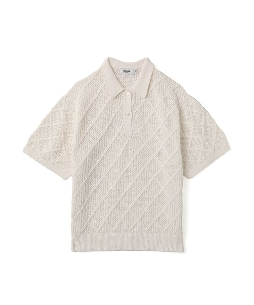 atmos Diamond Mesh Openwork Knit WHITE