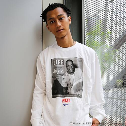 atmos x LIFE x SCREEN STARS PHOTO TEE JAY-Z COVER WHITE 21FA-I
