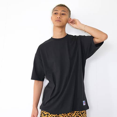 atmos x RUSSELL ATHLETIC BLANK TEE BLACK 21SP-I