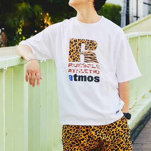 atmos x RUSSELL ATHLETIC ANIMAL LOGO TEE WHITE 21SP-I