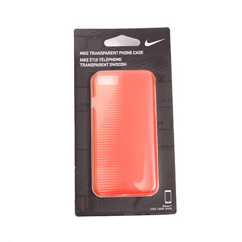 NIKE TRANSPARENT SWOOSH PHONE CASE BRIGHT CRIMSON