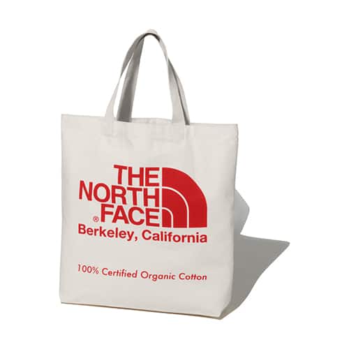 THE NORTH FACE TNF ORGANIC COTTON TOTE NATURAL / RED 21FW-I