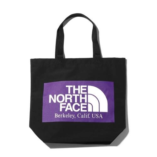 the north face purple label denim logo tape tote