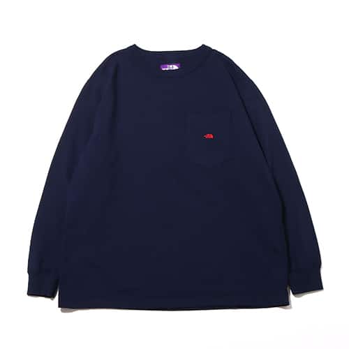 THE NORTH FACE PURPLE LABEL 7oz L/S Pocket Tee Navy X Red 22FW-I