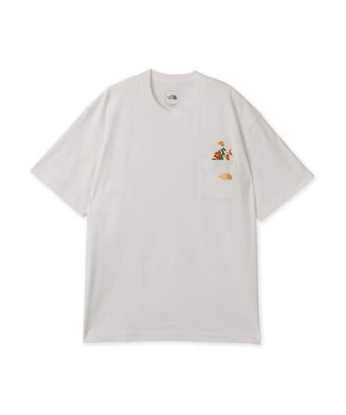 THE NORTH FACE S/S FD Flower Logo Tee ホワイト - ホワイト