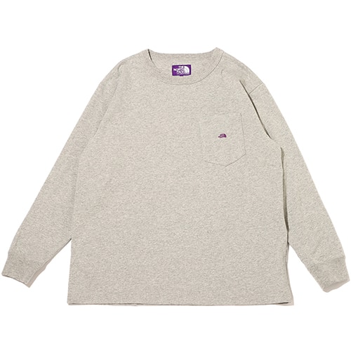 THE NORTH FACE PURPLE LABEL 7oz L/S Pocket Tee Mix Gray X Purple