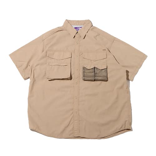 THE NORTH FACE PURPLE LABEL Polyester Linen Field H/S Shirt Beige