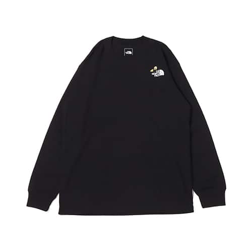 THE NORTH FACE L/S FLOWER LOGO TEE BLACK 23FW-I