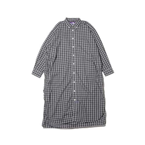 THE NORTH FACE PURPLE LABEL Button Down Plaid Field Shirt Dress Gray 23FW-I