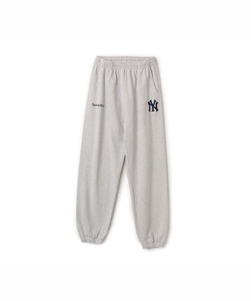 SPORTY＆RICH Heritage Yankees Serif Sweatpant Heather Gray - ヘザ－グレー