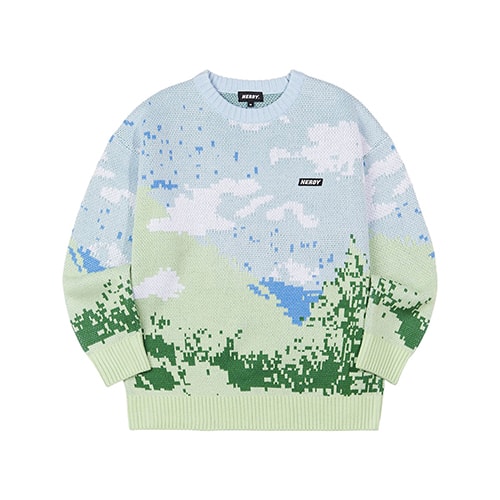 NERDY Mountain Crewneck Sweater GREEN 21HO-I
