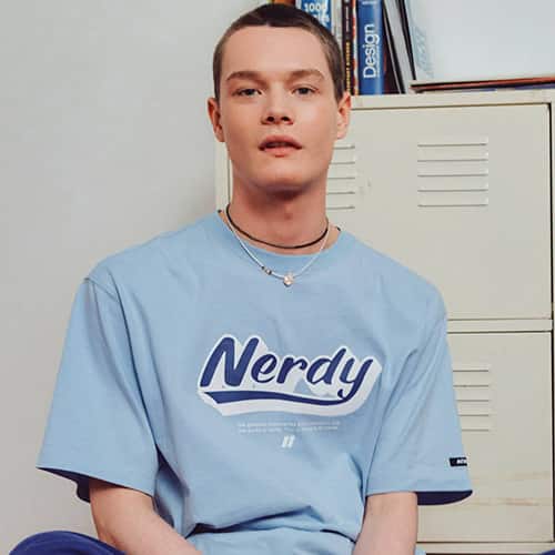 NERDY Varsity 1/2 Sleeve T-shirt SKY BLUE 22SU-I