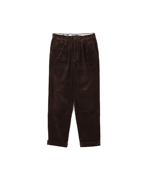 POLO RALPH LAUREN RALAXED FIT CORDUROY WHITMAN CHINO PLEATED PANTS MADISON BROWN X - ブラウン