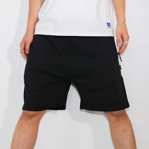 atmos x RUSSELL ATHLETIC SWEAT SHORTS BLACK 21SP-I