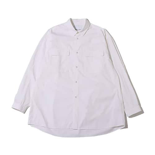 WHITE MOUNTAINEERING TYPEWRITER LONG SLEEVES WIDE SHIRT SAX BLUE