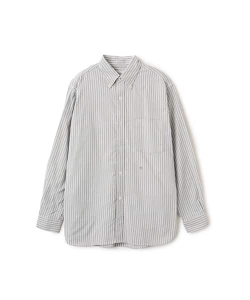 nanamica Button Down Stripe Wind Shirt Brown - ブラウン