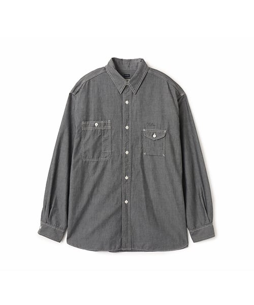 nanamica Regular Collar Chambray Shirt Gray - グレー