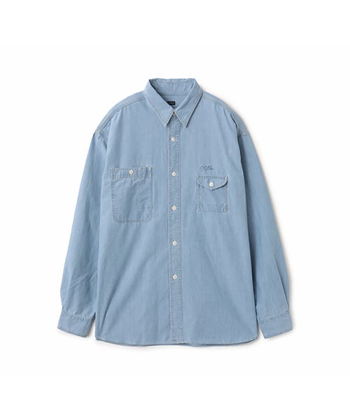 nanamica Regular Collar Chambray Shirt Light Indigo - インディゴ