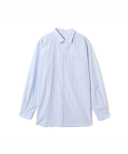 nanamica Regular Collar Stripe Wind Shirt Sax