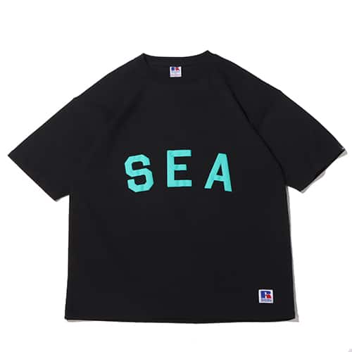 atmos x RUSSELL ATHLETIC x WIND AND SEA TEE BLACK 22SP-I