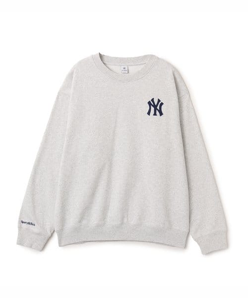 SPORTY＆RICH Heritage Yankees Serif Crewneck Heather Gray - ヘザ－グレー