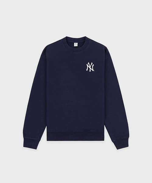 SPORTY＆RICH Yankees Serif Crewneck Dark Navy - ネイビー