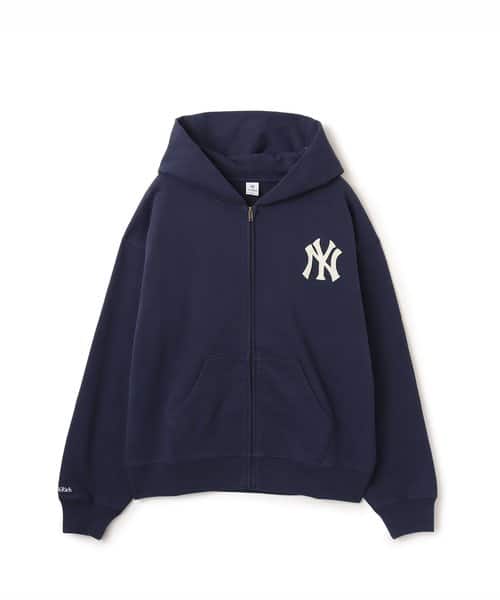 SPORTY＆RICH Heritage Yankees Serif Zip Hoodie Dark Navy - ネイビー