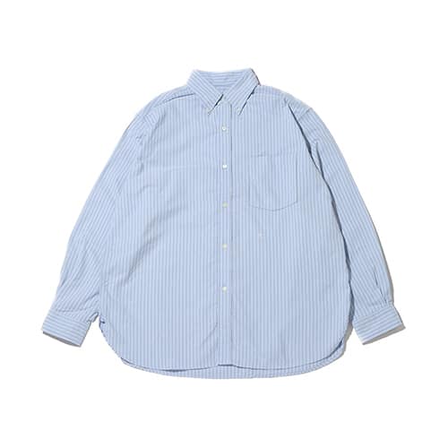 nanamica Button Down Stripe Wind Shirt Sax 24SP-I