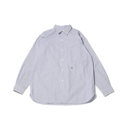 nanamica Regular Collar Stripe Wind Shirt Navy 23FA-I