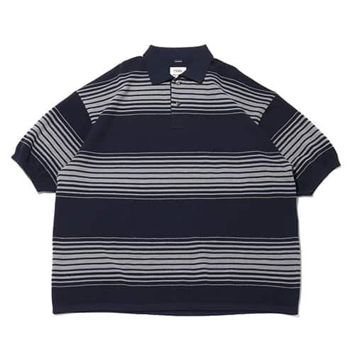 nanamica Stripe Polo Sweater Navy