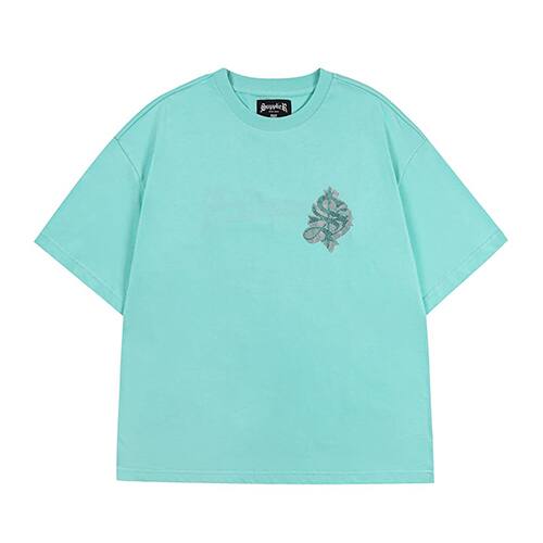 SUPPLIER RHINESTONE CROSS TEE 2.0 TURQUOISE 22SU-I