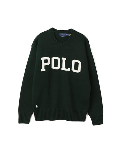 POLO RALPH LAUREN BIG FIT 5GG COTTON CREW NECK GRAPHIC SWEATER COLLEGE GREEN COMBO - グリーン
