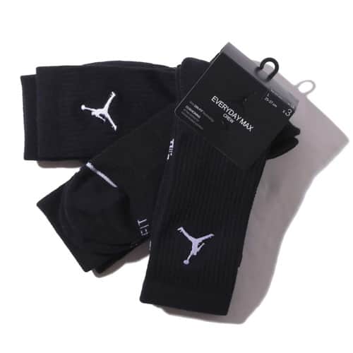 JORDAN BRAND U J EVERYDAY MAX CREW 3PR BLACK/BLACK/BLACK 22SU-I
