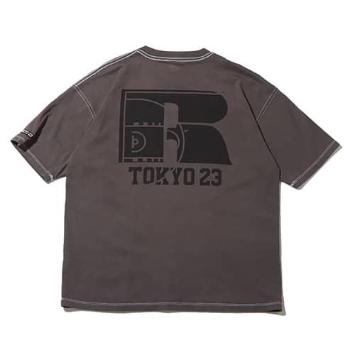 TOKYO 23 x RUSSELL ATHLETIC AGING WASH TEE CHARCOAL 23SS-S
