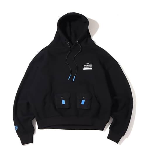 THE NETWORK BUSINESS × ANTHONY HEAVY WEIGHT PULL OVER HOODIE BLACK 21FA-I
