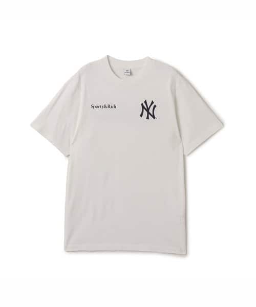 SPORTY＆RICH Yankees Curve T-Shirt White - ホワイト