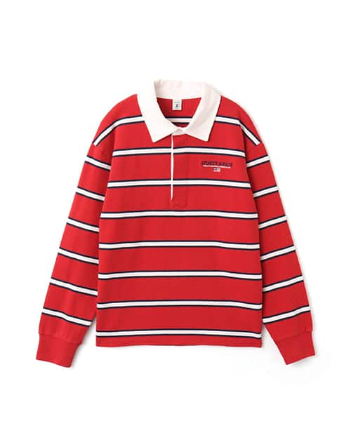 SPORTY＆RICH S&R Nautical Rugby Polo Ruby/Dark Navy/White - ネイビー