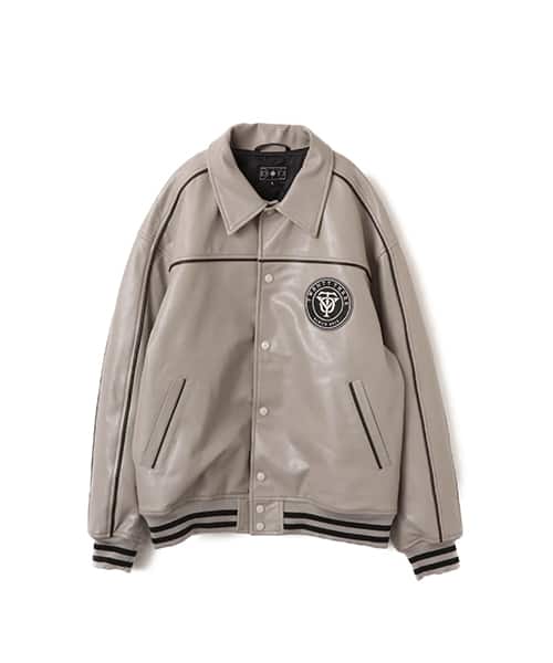 TOKYO 23 Leather Stadium Jacket GRAY - グレー