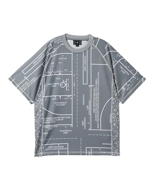 TOKYO 23 Court Map Print T-shirt GRAY