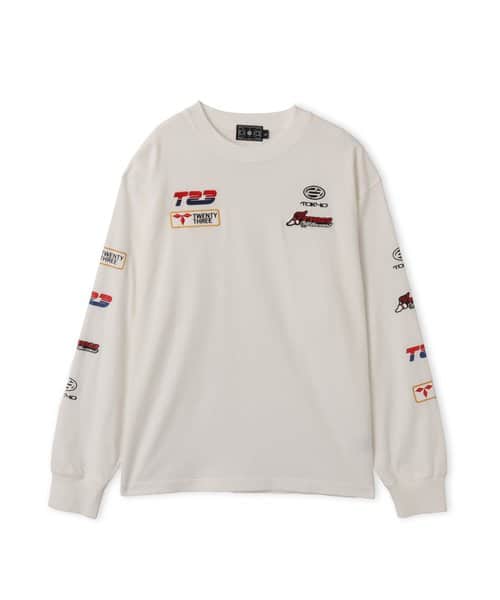 TOKYO 23 Vintage Racing Print LS T-shirt WHITE - ホワイト