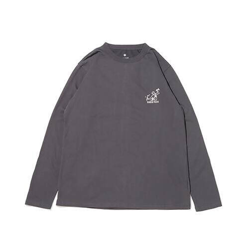 snow peak Foam Printed L/S T shirt Snow Peak Charcoal 23FA-I