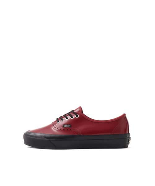 VANS OTW Authentic 44 Siped Vibram Gloss Leather Brogue Bordeaux/Black - レッド