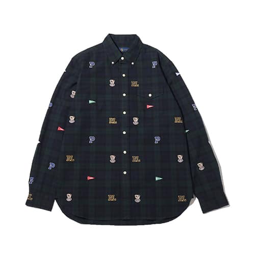 POLO RALPH LAUREN 3BDBLKPKTAOE-LONG SLEEVE-SPORT SHIRT GREEN MULTI 18HO-I
