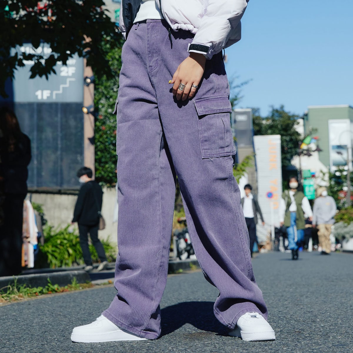 atmos pink カラーデニムカーゴパンツ PURPLE 22FA-I